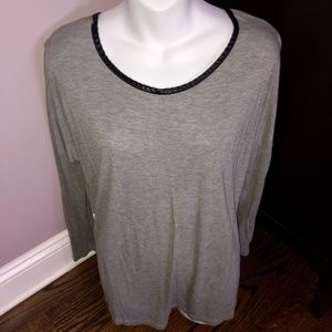 Blue Saks Fifth Ave Chic Casual w Leather Trim, M